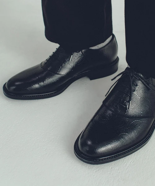 The Kenford Fineshoes/MENS CLASSIC SADDLE /  BLACK PAISLEY