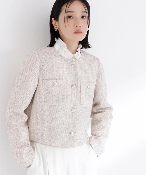 ツイードノーカラージャケット