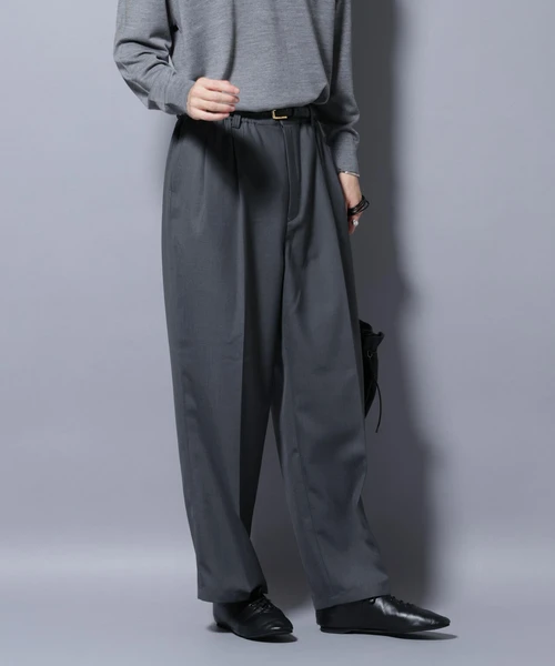 「大人のワイドパンツ」ドライギャバワイドイージースラックス