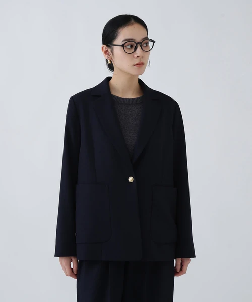 【365ユーティリティー】丸めて持ち運べる多機能忍ばせストレッチギャバテーラードジャケット