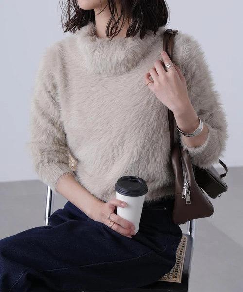 【追加生産予約】〈ＭＦＭ〉シャギータートルニット