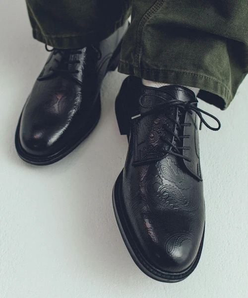 The Kenford Fineshoes/MENS CLASSIC PLAIN TOE / BLACK PAISLEY