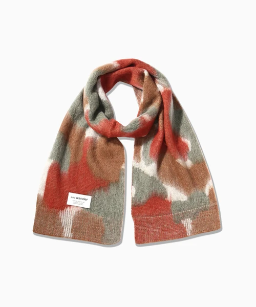mix color shaggy knit stole