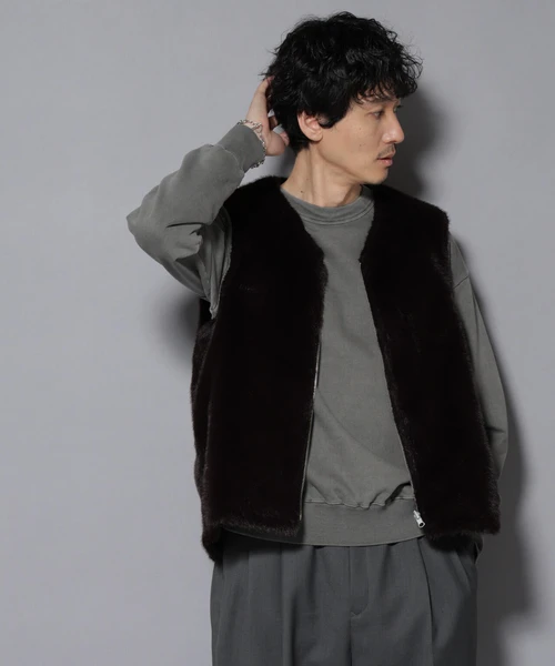 ｢西川ダウン(R)｣ FUSIONSYSTEMフェイクファーベスト