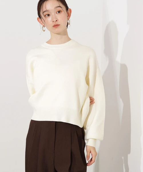 スウェットライクニットプルオーバー