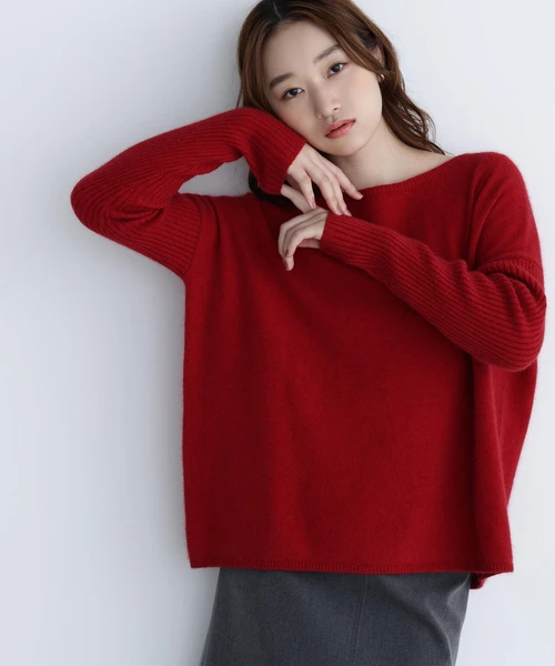 ウールブレンドヘアリーニット