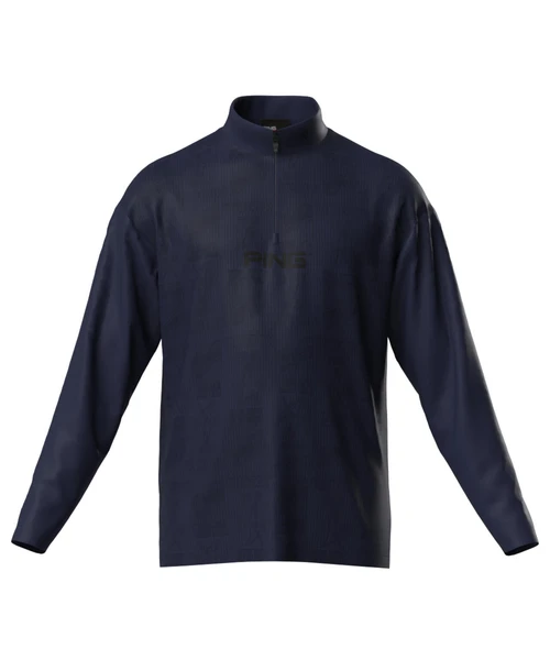 【PING APPAREL】PINGキルトジャガード/全方向ストレッチダンボールニットハーフジップカットソー＜NATIVE＞ (MENS)