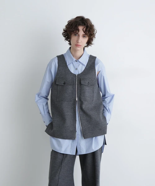 ＜UNiPH＞コンプレストウールカットソー