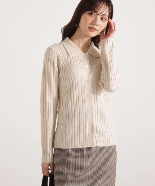 カラーネックラメニット