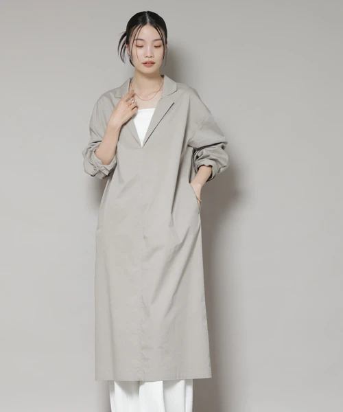 テーラードカラーロングワンピース