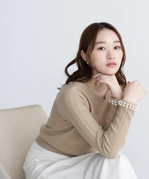 パールブレスレットニット