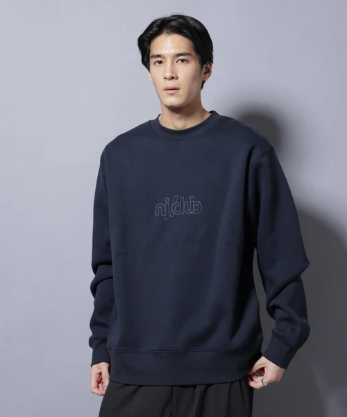 「NJ/CLUB」裏起毛 ジャージークルーネックスウェット