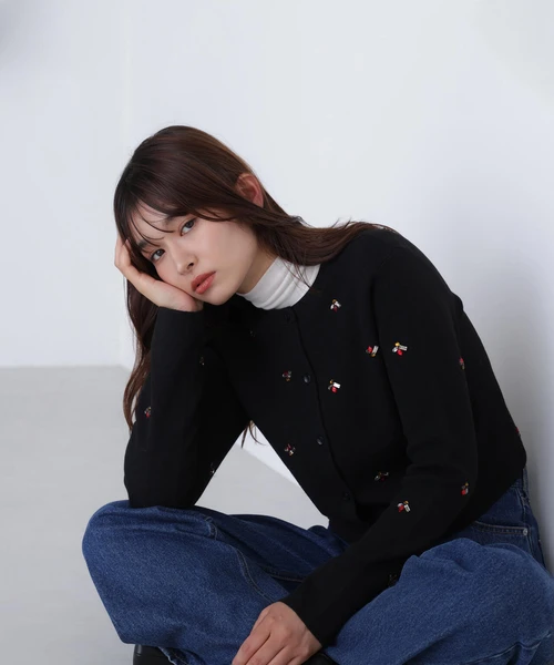 ビジューニットジャケット