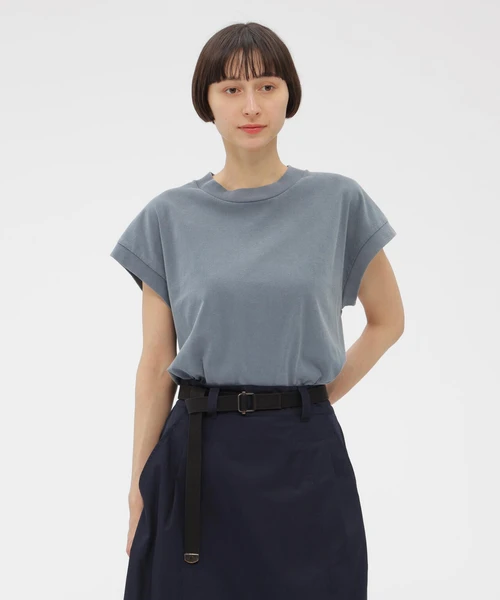 FADED ROUGH COTTON JERSEY TOP