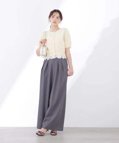 【4/24～5/6 予約商品10%OFF対象】〈a/mie〉エアリーワイドパンツ