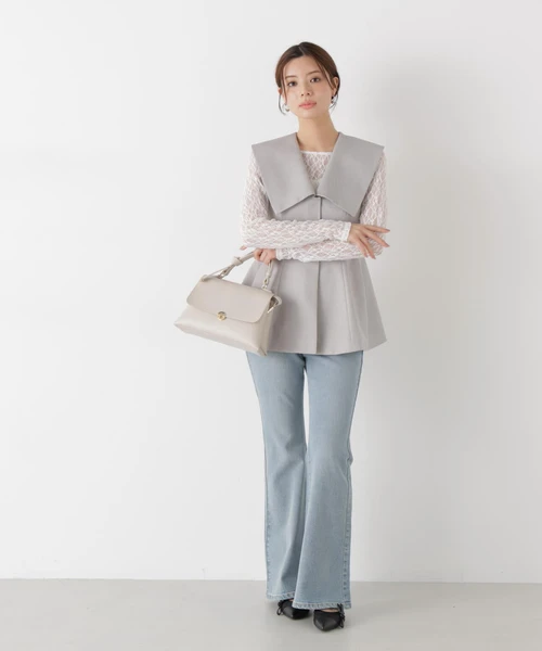 〈a/mie〉フレアデニムパンツ