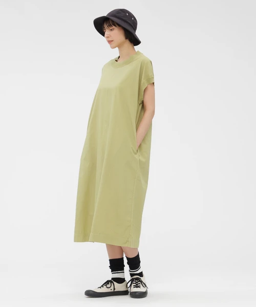 GARMENT DYED COTTON POPLIN DRESS