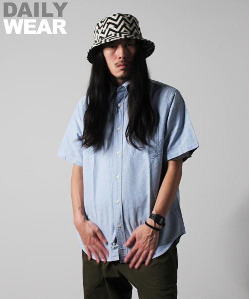 《DAILY/デイリー》BASIC OXFORD S/S B.D. SHIRT/半袖オックスフォードシャツ/AVIREX/アヴィレック