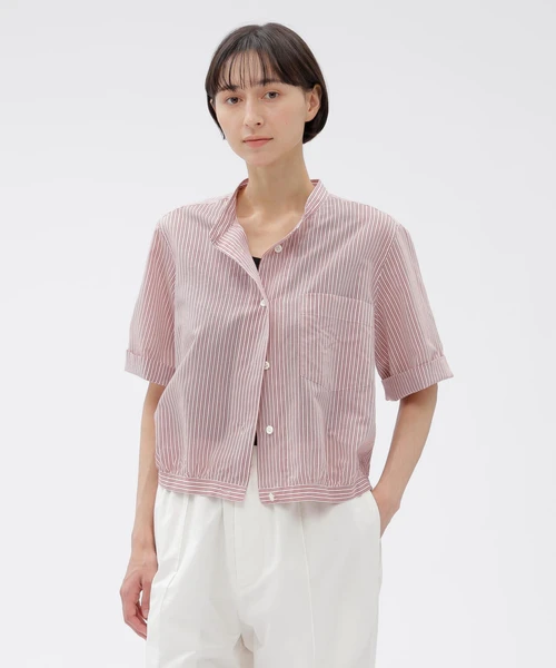 DOUBLE STRIPE COTTON SILK SHIRT
