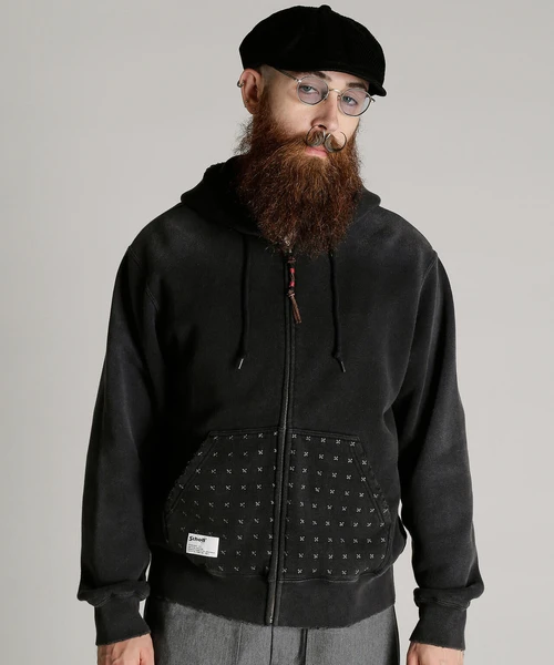 ASING ZIP HOODED SWEAT/エイジング ジップ スウェット