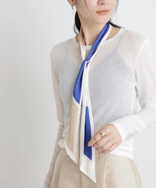 幾何柄スリムスカーフ