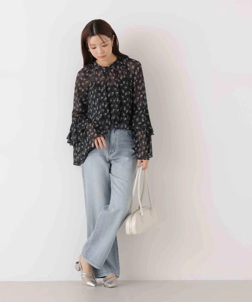 〈a/mie〉テンセルストレートデニムパンツ