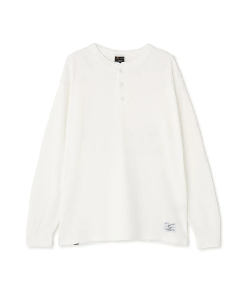 HONEYCOMB WAFFLE LS HENLEY NECK T-SHIRT