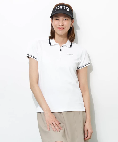 【PING APPAREL】スーパーシェルター06半袖ポロシャツ ＜GOLD＞ (LADIES)