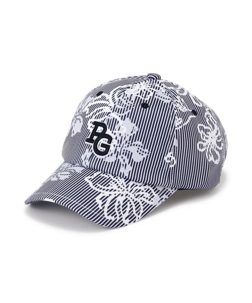 ウサギブルームストライプ柄キャップ (UNISEX)
