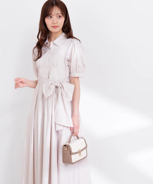 レイヤードカラーシャツワンピース