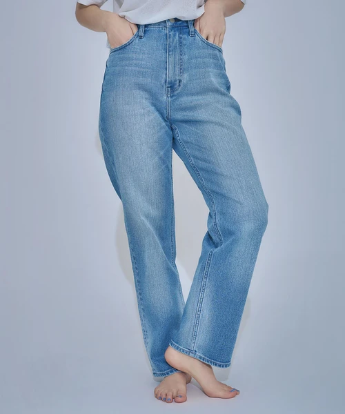 【Healthy DENIM】ハイライズストレートデニムパンツ