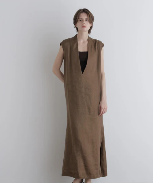 キュプラリネンワンピース