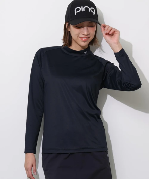【PING APPAREL】ロゴジャカード長袖ハイネックシャツ ＜PERFORMANCE＞ (LADIES)