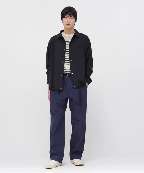 CRISP COTTON CHAMBRAY TROUSERS