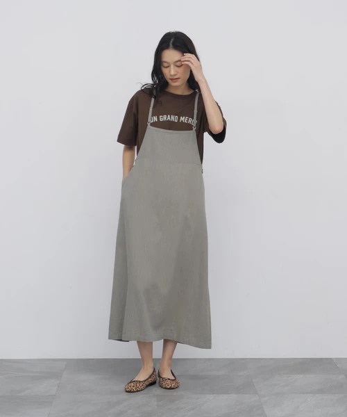 リネン混キャミソールワンピ