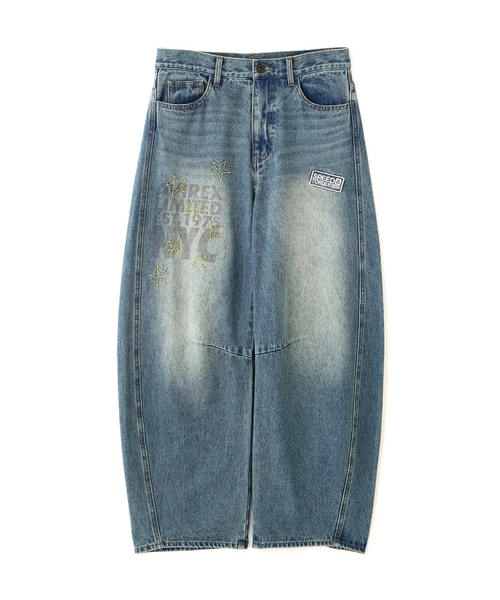 WAPPEN BARREL LEG DENIM PANTS