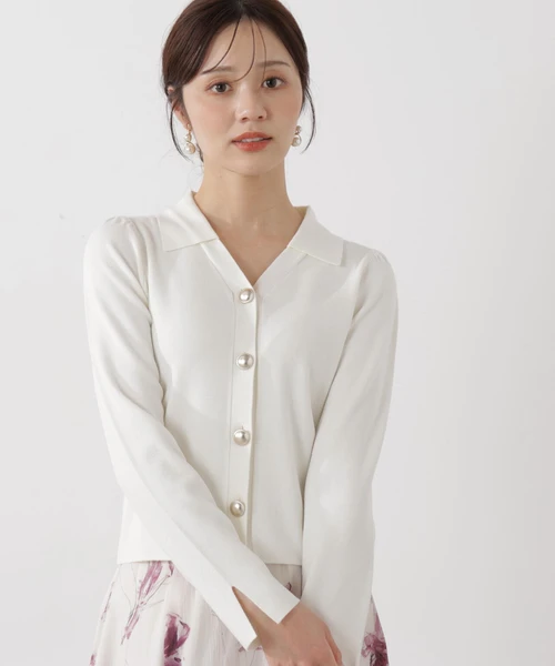 衿付き総針ニット