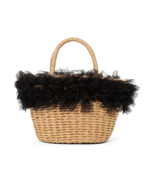 チュールフリルかごバッグ