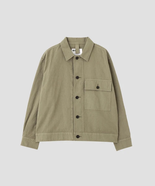 BELGIAN LINEN COTTON PLAINWEAVE BLOUSON