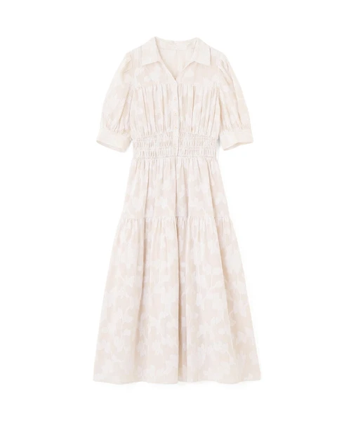 ストライプジャガードシャツワンピース