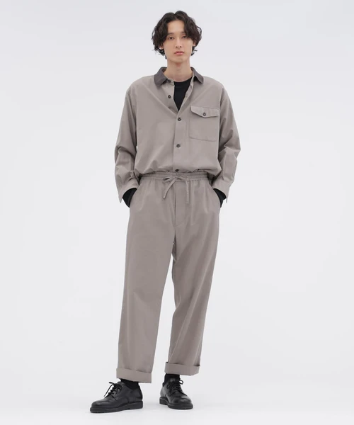 TEXTURED COTTON PIQUE TROUSERS